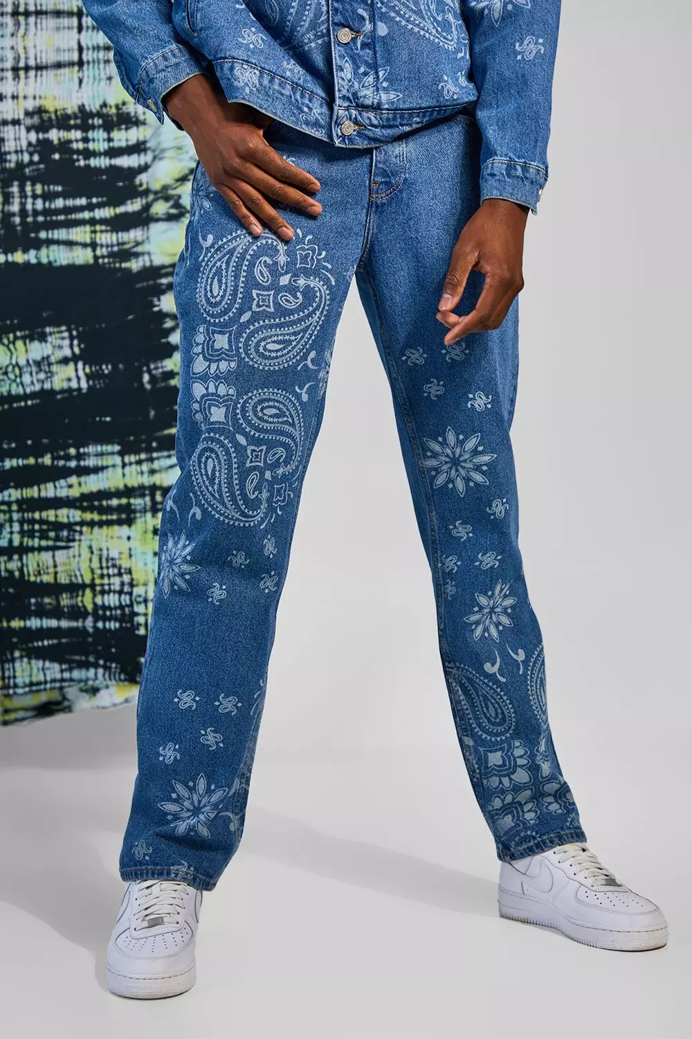 Relaxed Fit Paisley Jeans